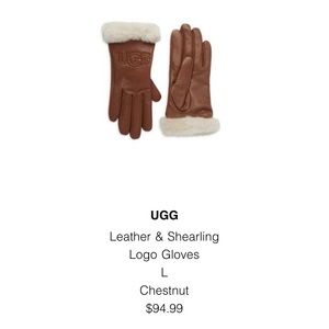 Ugg leather and wheeling gloves, in camel.